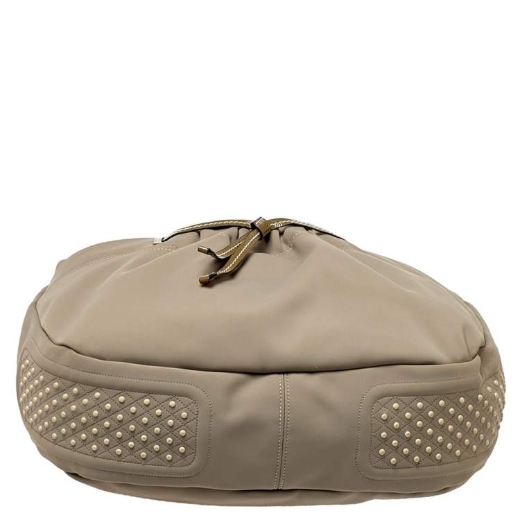 Pre Owned Tod's Grey Neoprene Fabric Hobo