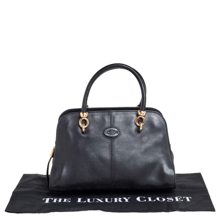 Pre Owned Tod's Black Nubuck and Leather Zip Satchel