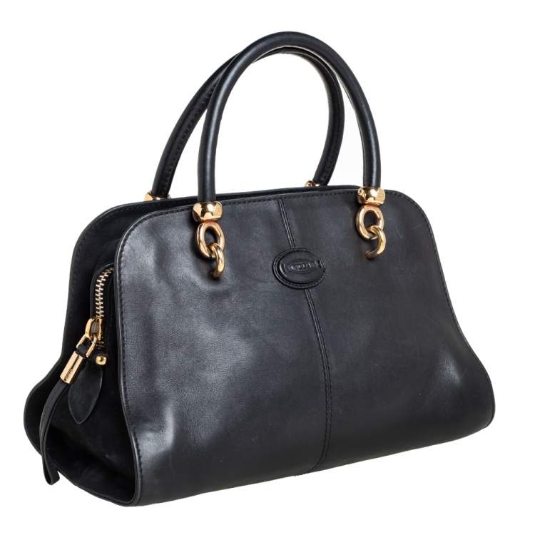 Pre Owned Tod's Black Nubuck and Leather Zip Satchel