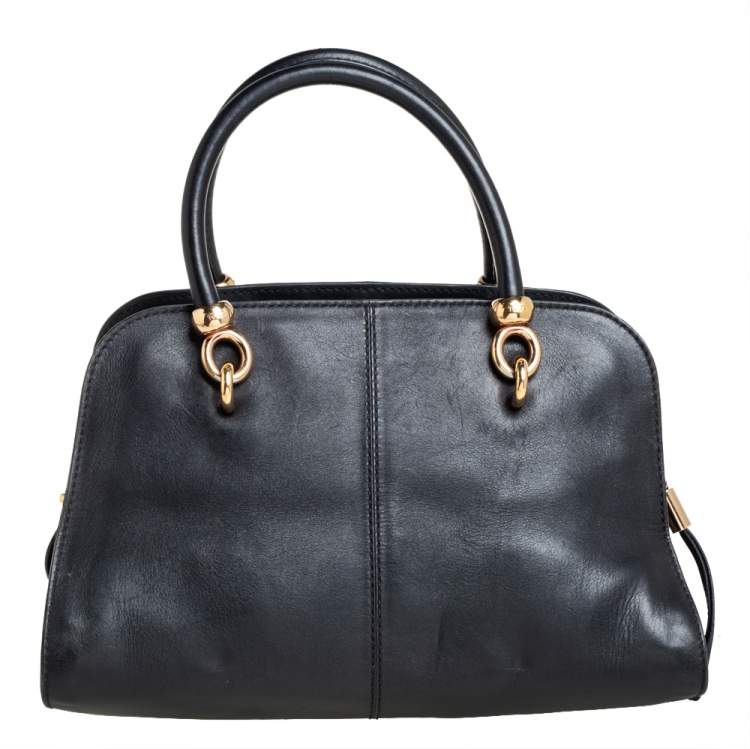 Pre Owned Tod's Black Nubuck and Leather Zip Satchel