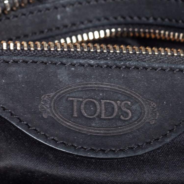 Pre Owned Tod's Black Nubuck and Leather Zip Satchel