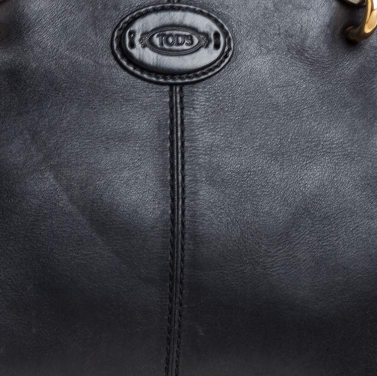 Pre Owned Tod's Black Nubuck and Leather Zip Satchel