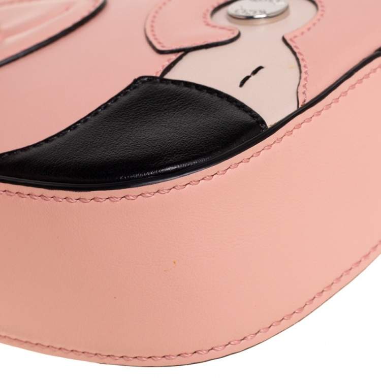 Pre Owned Tod's Pink Leather Flamingo Camera Crossbody Bag