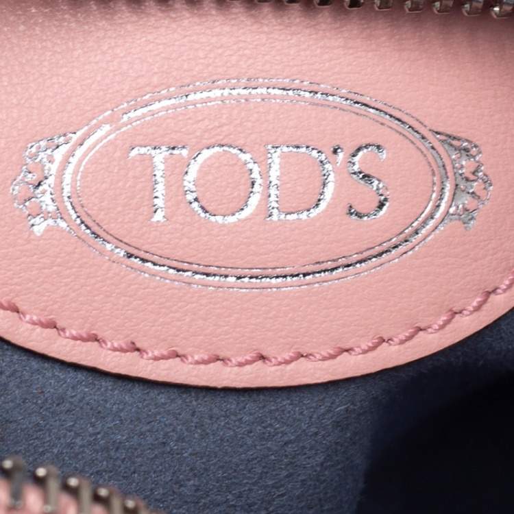 Pre Owned Tod's Pink Leather Flamingo Camera Crossbody Bag