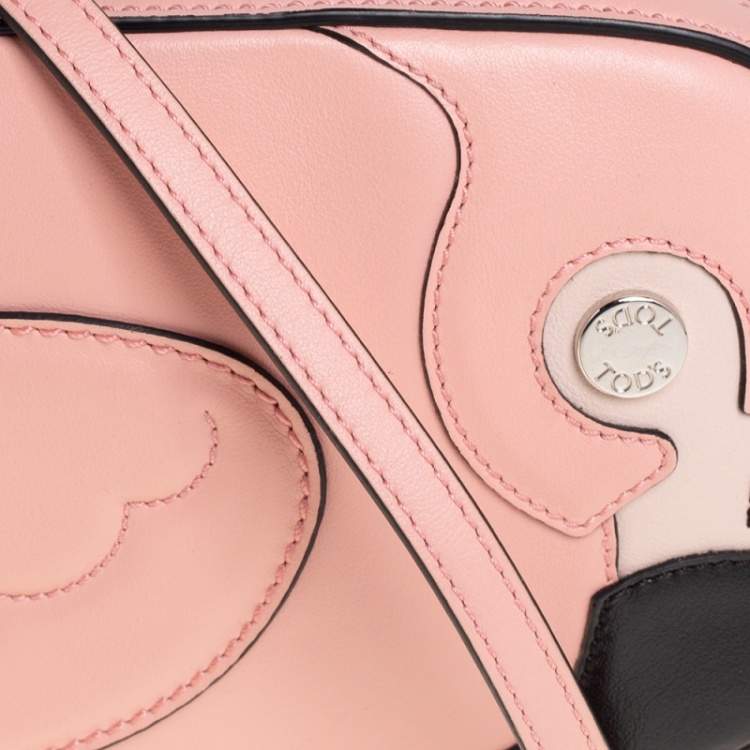 Pre Owned Tod's Pink Leather Flamingo Camera Crossbody Bag