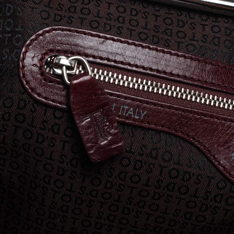 Pre Owned Tod's Burgundy Leather Hobo