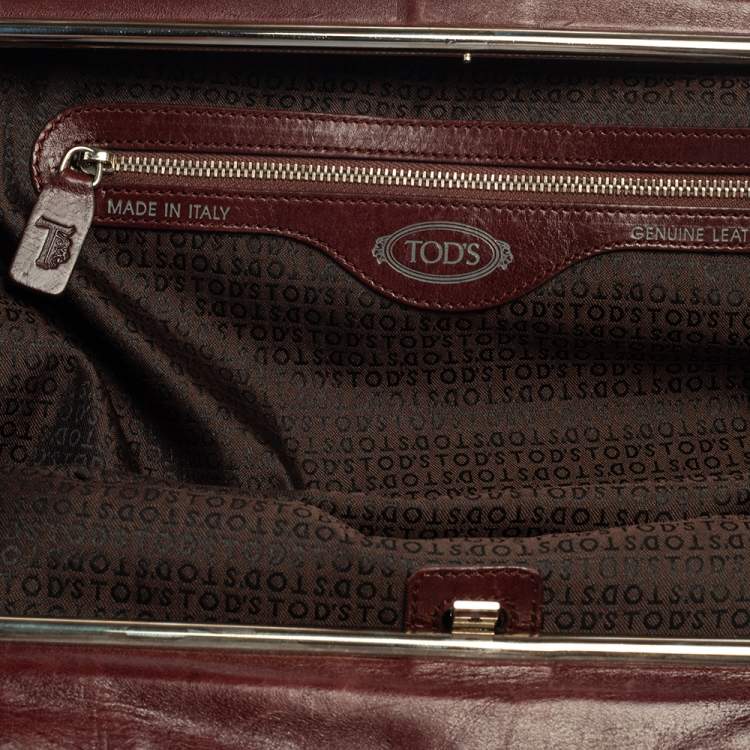 Pre Owned Tod's Burgundy Leather Hobo