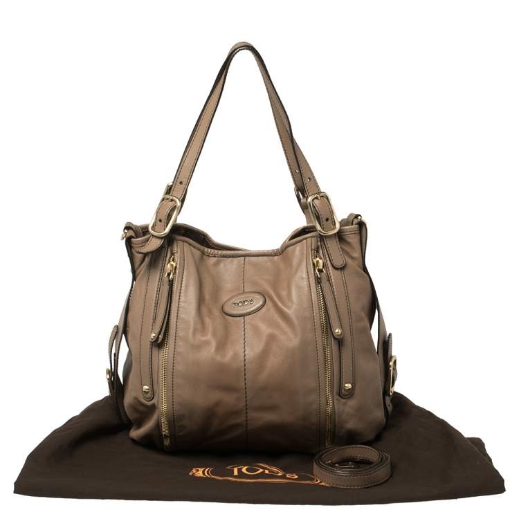 Pre Owned Tod's Light Brown Leather G-Line Easy Sacca Tote