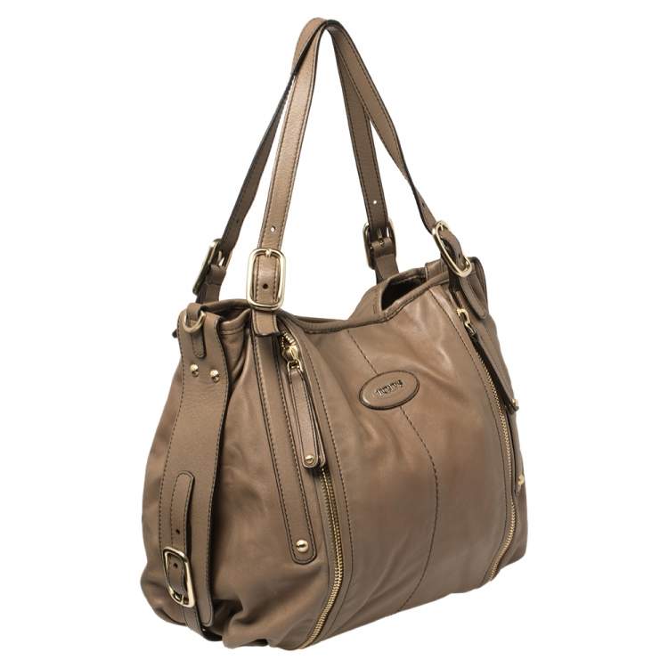Pre Owned Tod's Light Brown Leather G-Line Easy Sacca Tote
