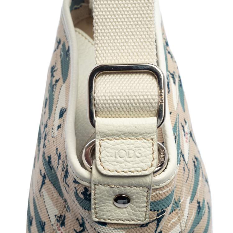 Pre Owned Tod's Multicolor Water Ski Printed Canvas Shoulder Bag