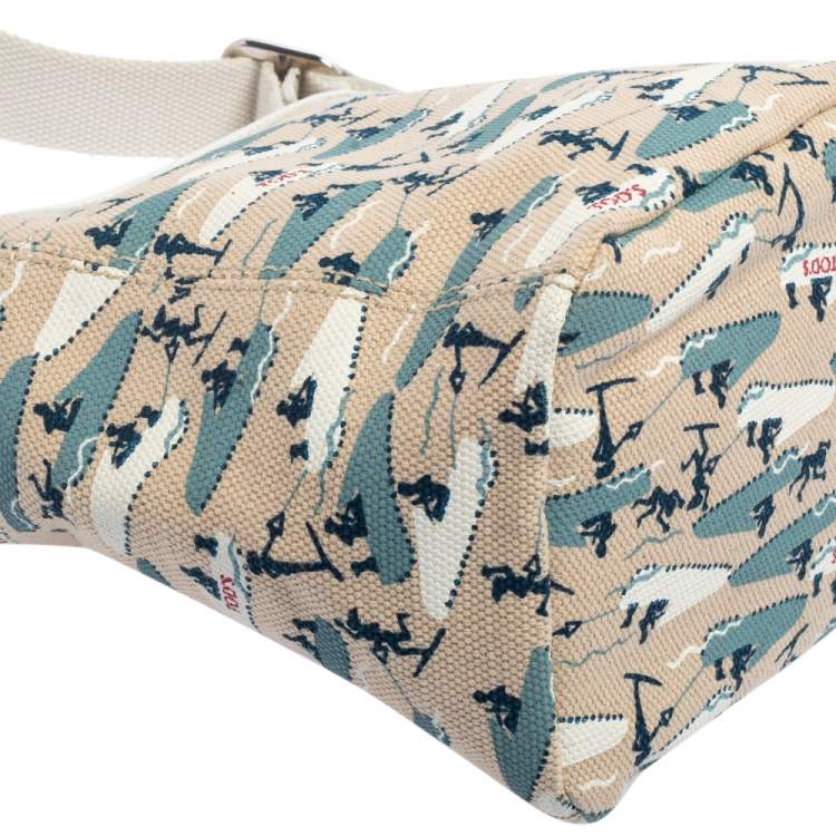 Pre Owned Tod's Multicolor Water Ski Printed Canvas Shoulder Bag