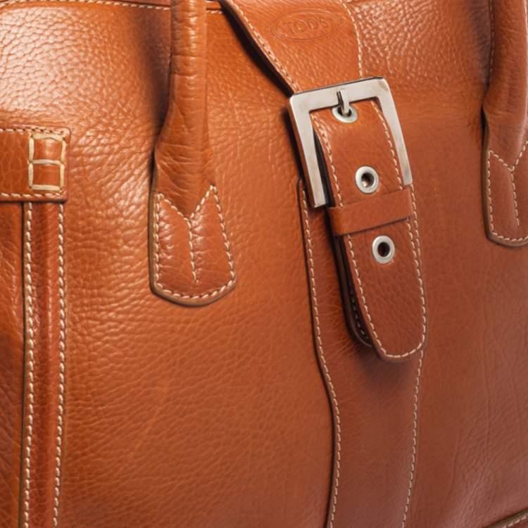 Pre Owned Tod's Brown Leather Buckle Satchel