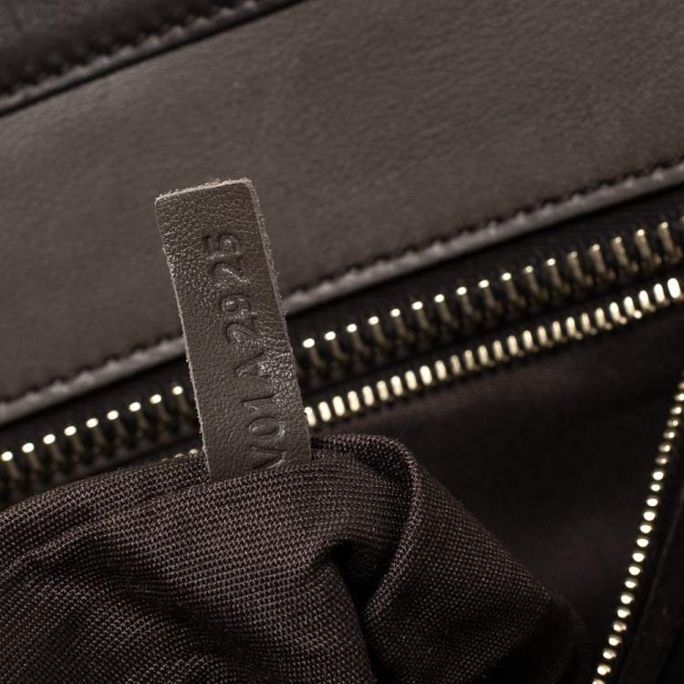 Pre Owned Tod's Dark Brown/Grey Leather Zip Tote