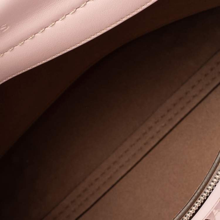 Pre Owned Tod's Light Pink Leather Origami Fringed Top Handle Bag