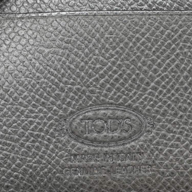 Pre Owned Tod's Grey Leather Card Holder