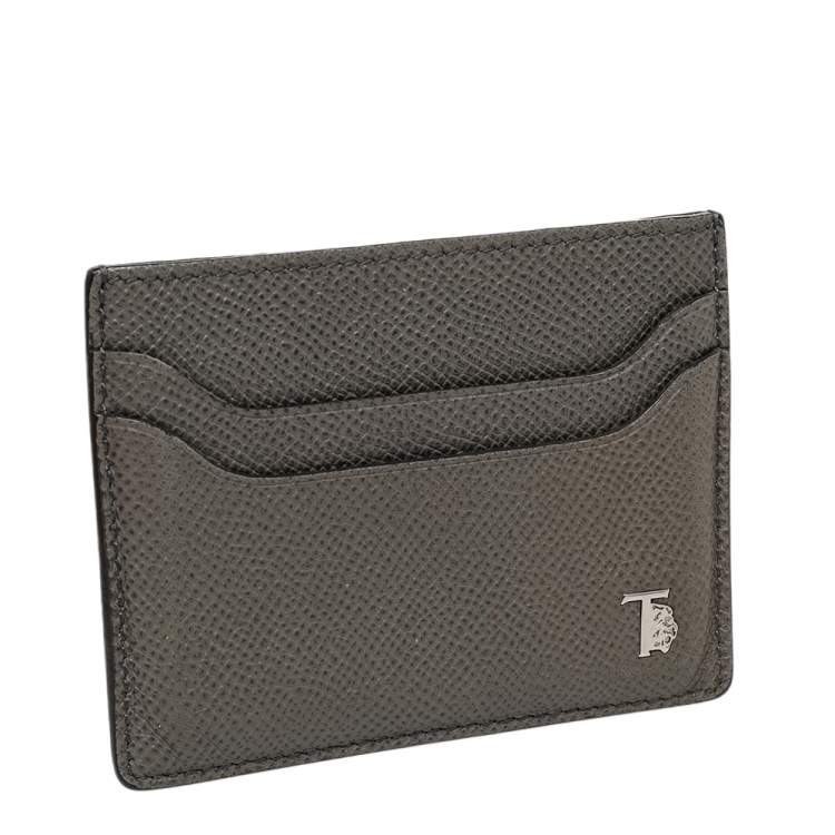 Pre Owned Tod's Grey Leather Card Holder