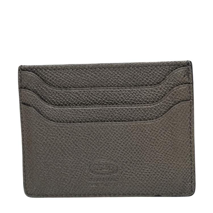 Pre Owned Tod's Grey Leather Card Holder