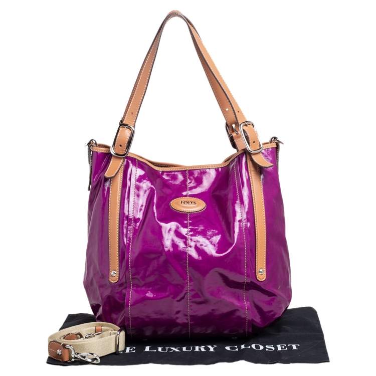 Pre Owned Tod's Magenta Coated Fabric Gummy Bag