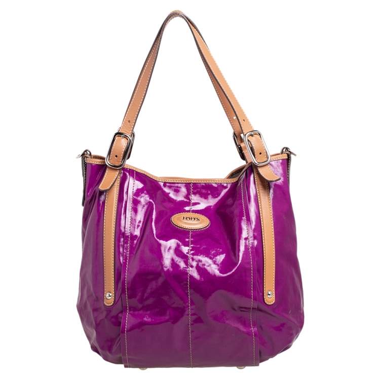 Pre Owned Tod's Magenta Coated Fabric Gummy Bag