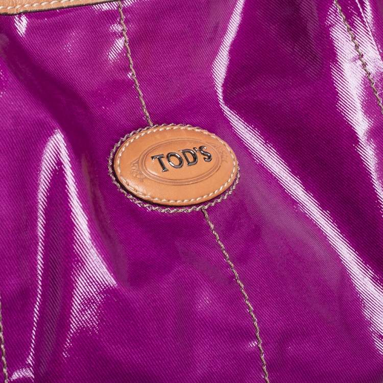 Pre Owned Tod's Magenta Coated Fabric Gummy Bag