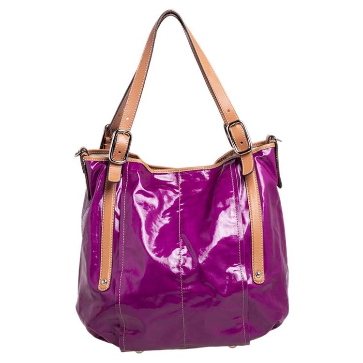 Pre Owned Tod's Magenta Coated Fabric Gummy Bag