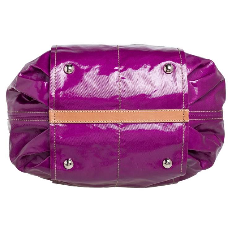 Pre Owned Tod's Magenta Coated Fabric Gummy Bag