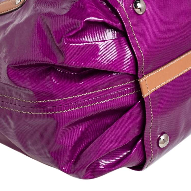 Pre Owned Tod's Magenta Coated Fabric Gummy Bag