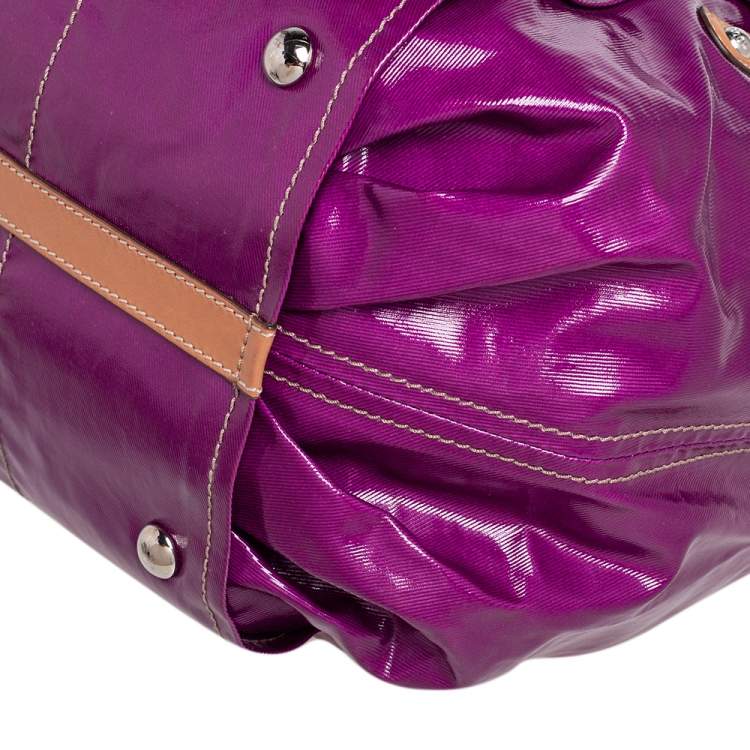 Pre Owned Tod's Magenta Coated Fabric Gummy Bag