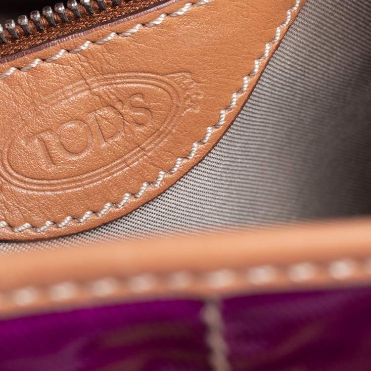 Pre Owned Tod's Magenta Coated Fabric Gummy Bag