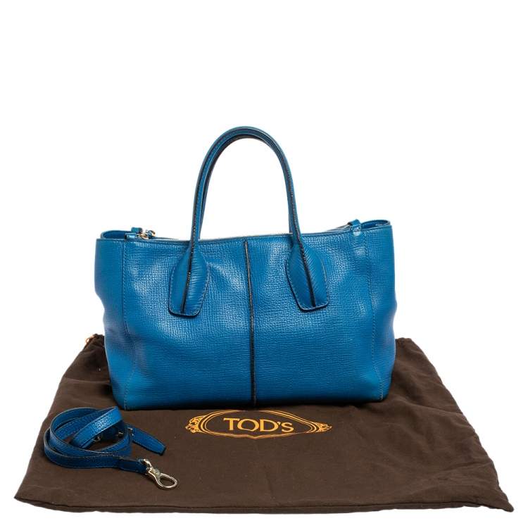 مملوكة مسبقًا Tod's Blue Leather D Styling Shopper Tote