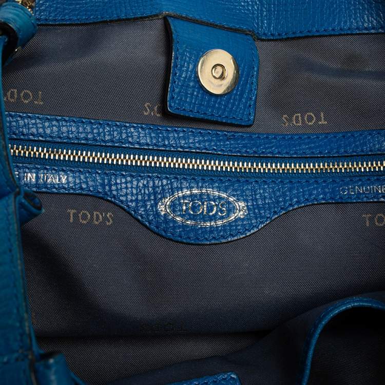 مملوكة مسبقًا Tod's Blue Leather D Styling Shopper Tote