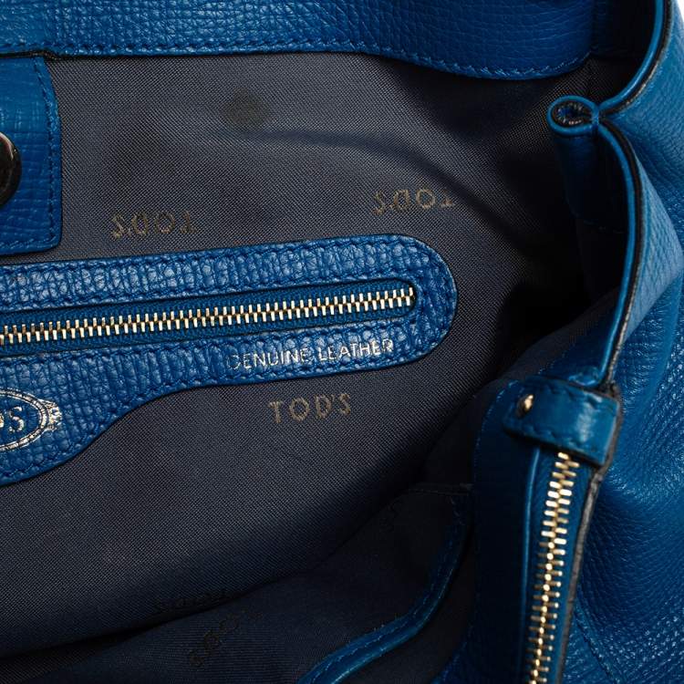 مملوكة مسبقًا Tod's Blue Leather D Styling Shopper Tote