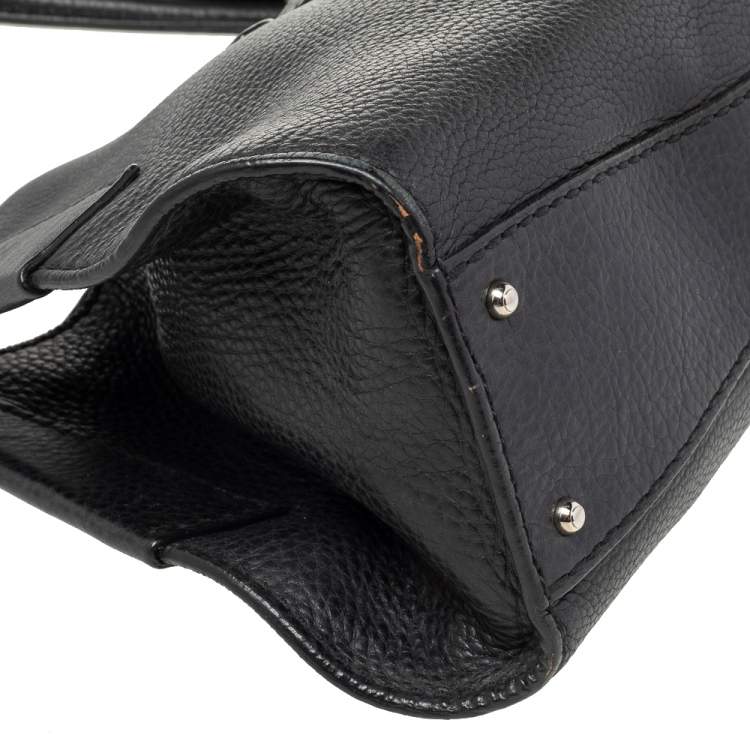 Pre Owned Tod's Black Leather Flap Hobo