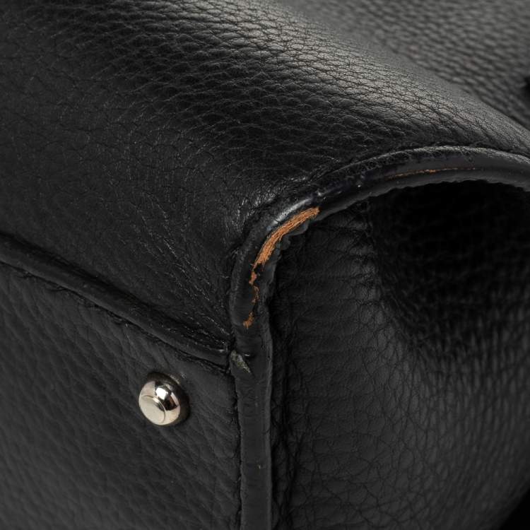 Pre Owned Tod's Black Leather Flap Hobo