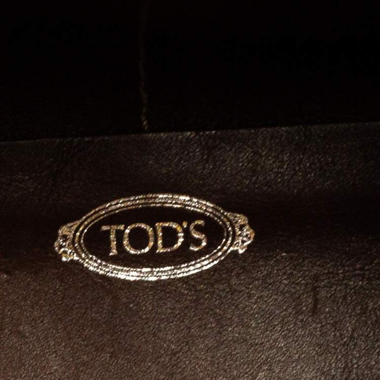 مملوكة مسبقًا Tod's Brown Leather Fringe Media Shopper Tote