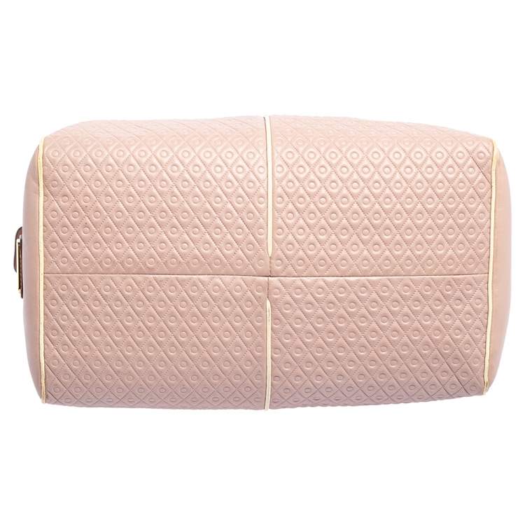Pre Owned Tod's Pink/White Signature Leather Boston Bag