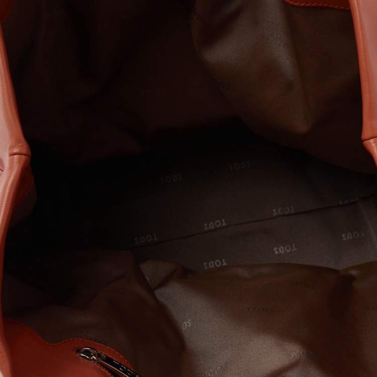 Pre Owned Tod's Orange Leather Tote