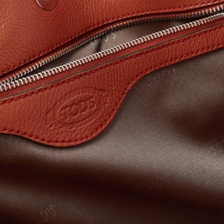Pre Owned Tod's Orange Leather Tote