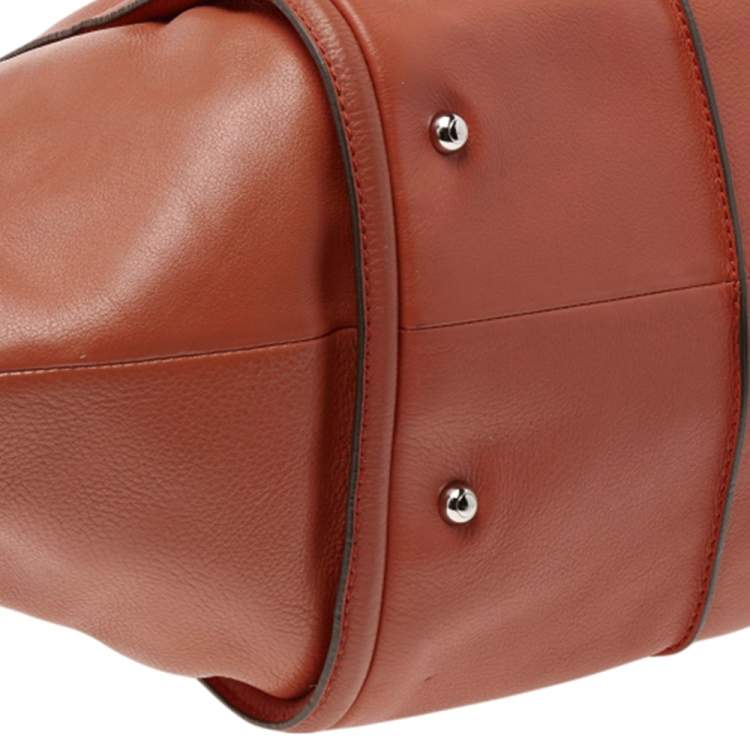 Pre Owned Tod's Orange Leather Tote