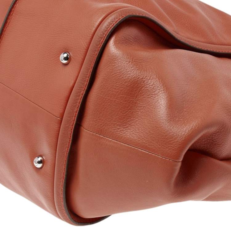 Pre Owned Tod's Orange Leather Tote