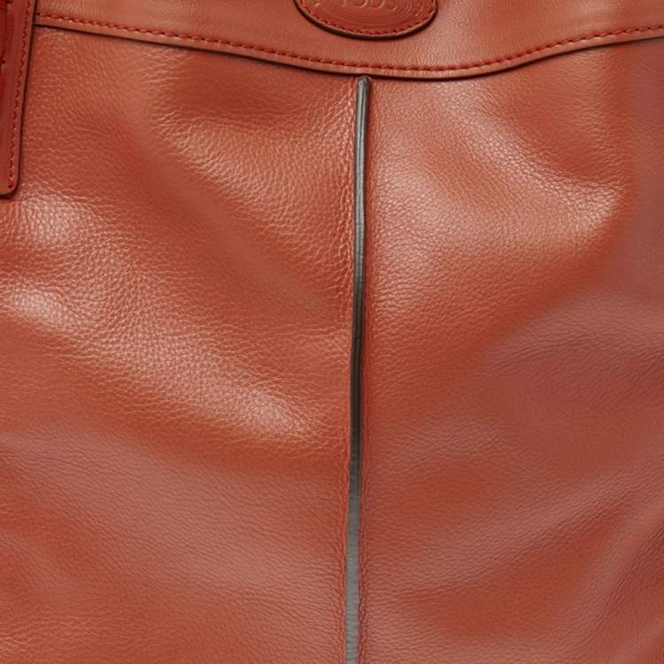 Pre Owned Tod's Orange Leather Tote