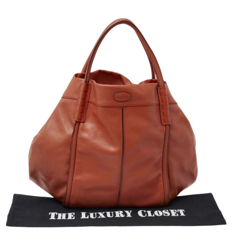 Pre Owned Tod's Orange Leather Tote