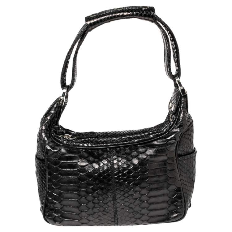 Pre Owned Tod's Black Python Hobo 