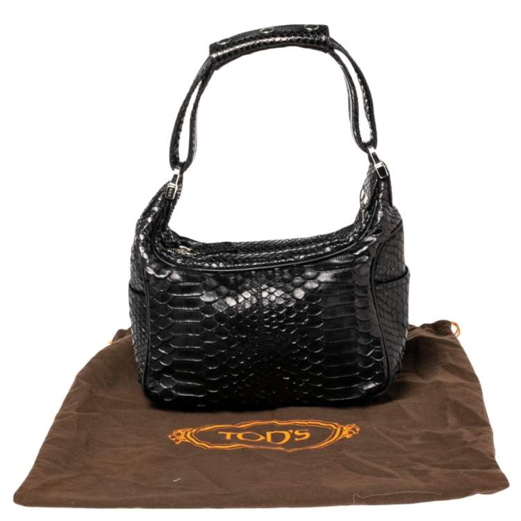 Pre Owned Tod's Black Python Hobo 