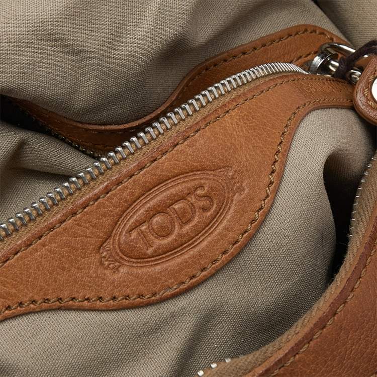 Pre Owned Tod's Brown Leather Zip Hobo