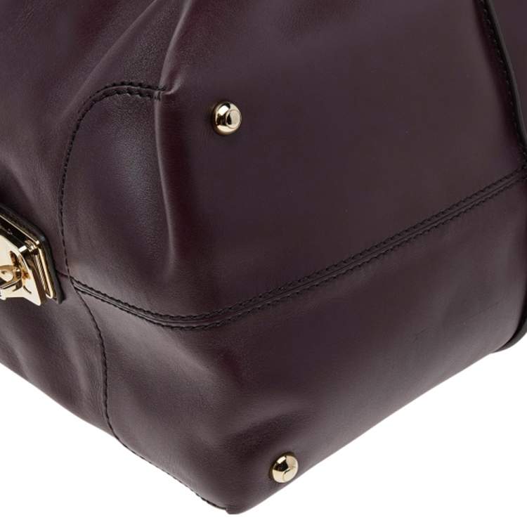 Pre Owned Tod's Burgundy Leather D-Styling Satchel