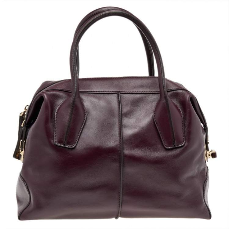 Pre Owned Tod's Burgundy Leather D-Styling Satchel