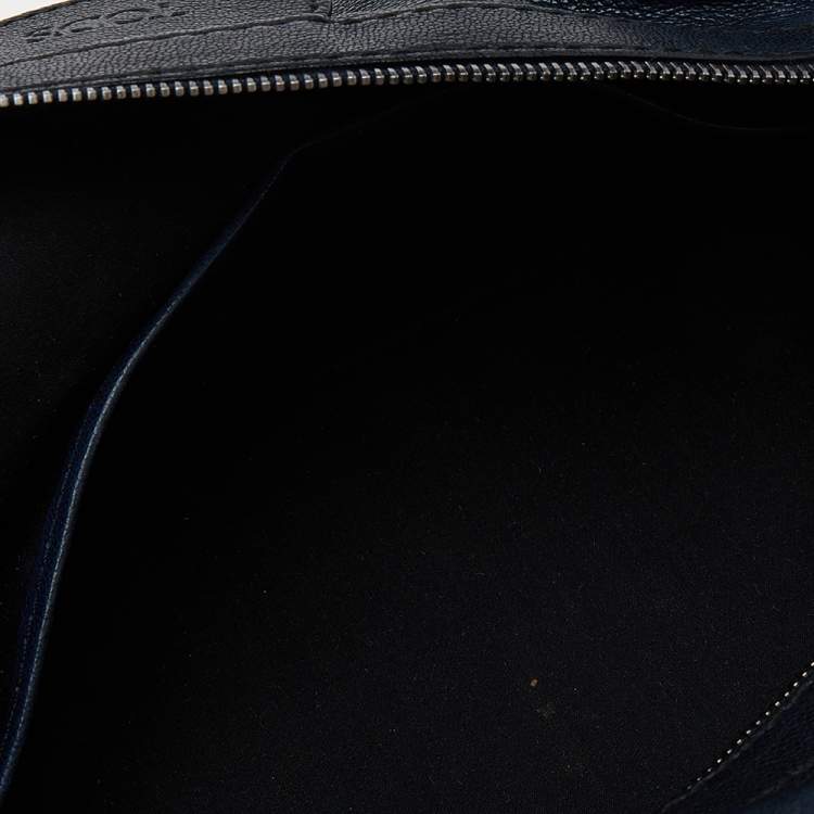 Pre Owned Tod's Blue Leather Front Pocket Zip Satchel