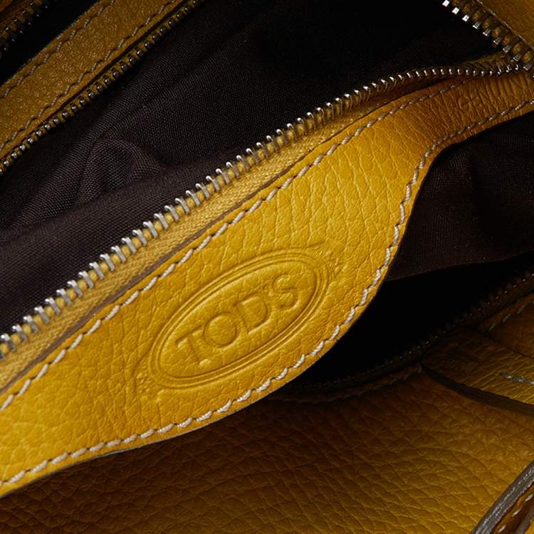 Pre Owned Tod's Yellow Leather Bowling Bag