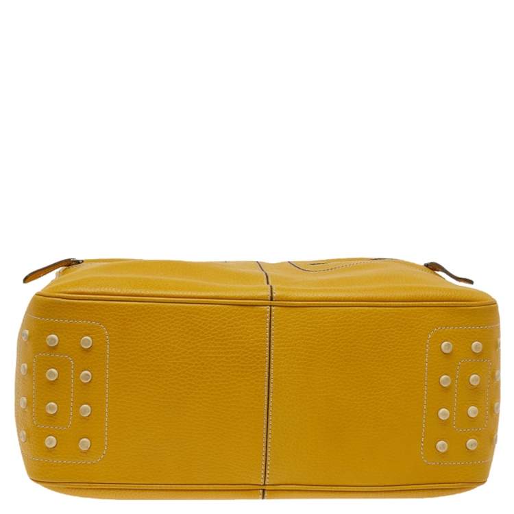 Pre Owned Tod's Yellow Leather Bowling Bag